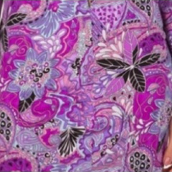 ❌DONATED❌Purple Day Night Reversible Floral Print Dress - Picture 7 of 9